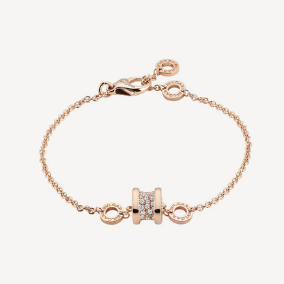 [✨Rose💎]ZERO 1 OR ROSE DOUX AVEC DIAMANTS PAVÉS SUR LE BRACELET SPIRALE