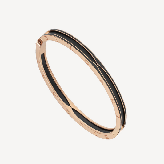 [✨Rose💎]ZERO 1 PINK GOLD WITH MATTE BLACK CERAMIC BRACELET