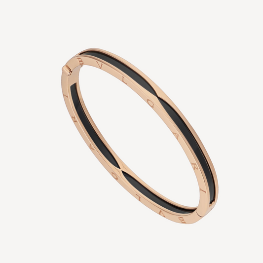 [✨Rose💎]ZERO 1 PINK GOLD WITH BLACK CERAMIC BRACELET