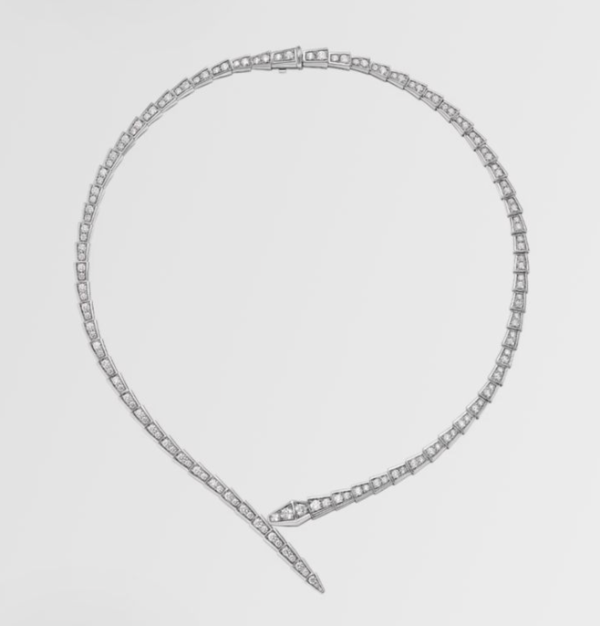 [✨Rose💎]SERPENTI-INSPIRED FULL DIAMOND SUITE (NECKLACE & EARRINGS)