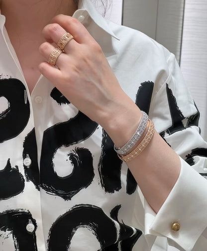 [✨Rose💎】2026 WOVEN-PATTERN BRACELET SET WITH FULL DIAMOND INLAY THREE-COLORS