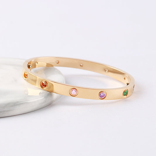 [✨Rose💎]BRACELET AMOUR 6,1MM 4 DIAMANTS 