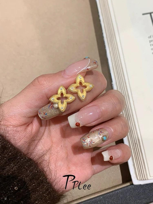 [✨ROSE💎] NECKLACE AND STUD EARRINGS SET