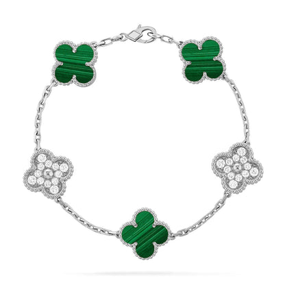 [✨Rose💎] CLOVER 5 MOTIF MALACHITE BRACELET COLLECTION