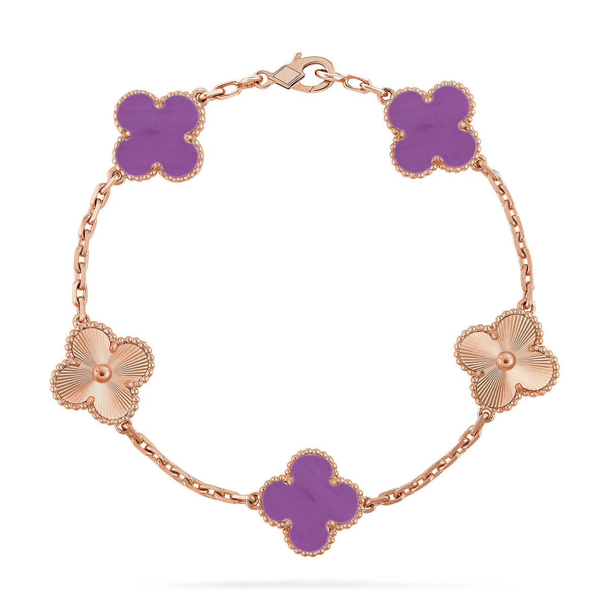 [✨Rose💎] CLOVER 5 MOTIF VIOLET BRACELET COLLECTION