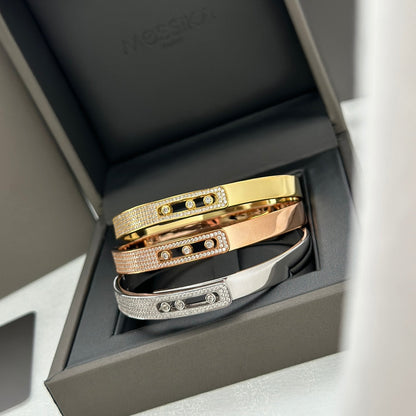 [✨Rose💎]Move Noa Rose Gold Pav茅 Diamond Bangle Bracelet