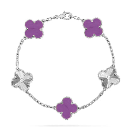 [✨Rose💎] CLOVER 5 MOTIF VIOLET BRACELET COLLECTION