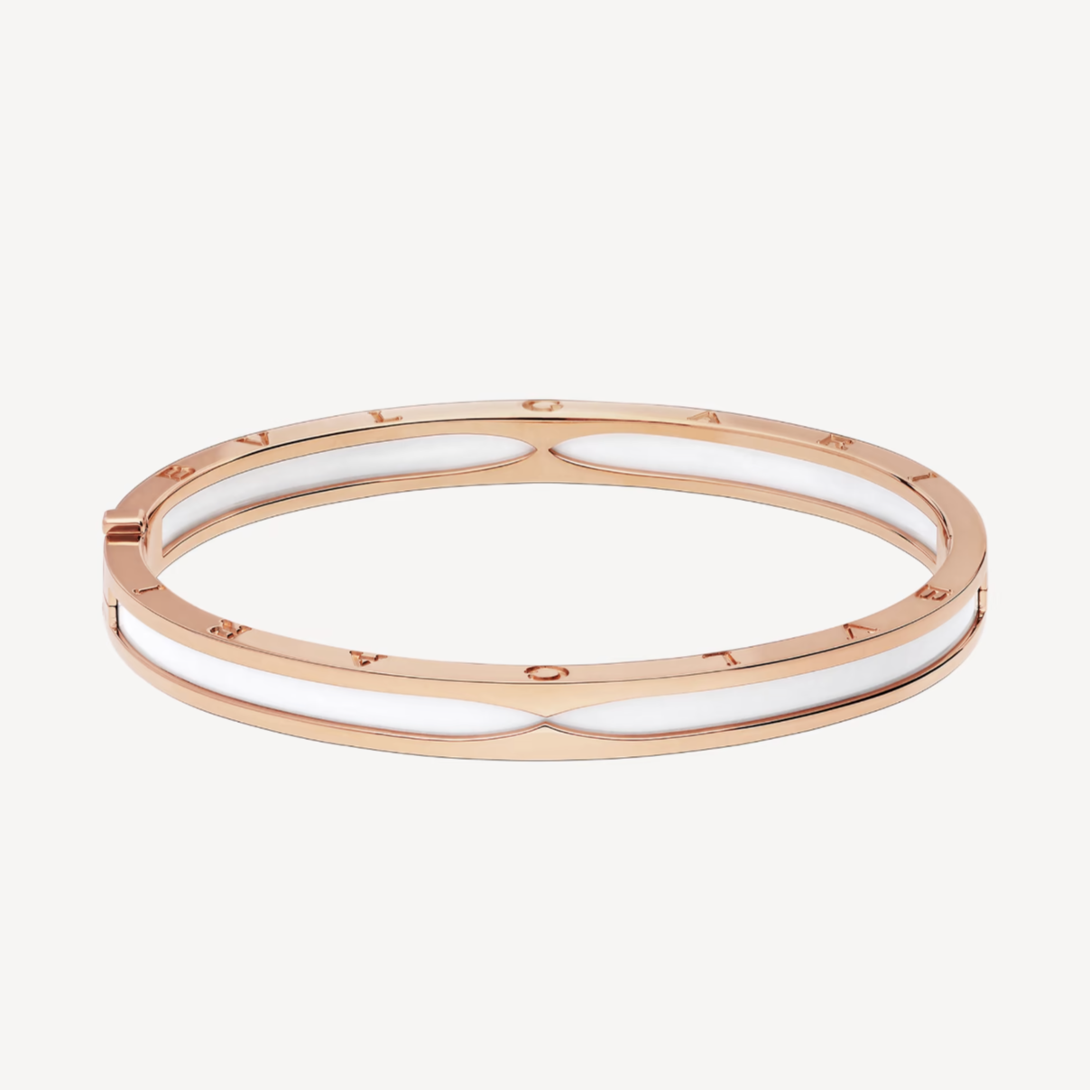 [✨Rose💎]BRACELET ZÉRO 1 EN OR ROSE AVEC CÉRAMIQUE BLANCHE