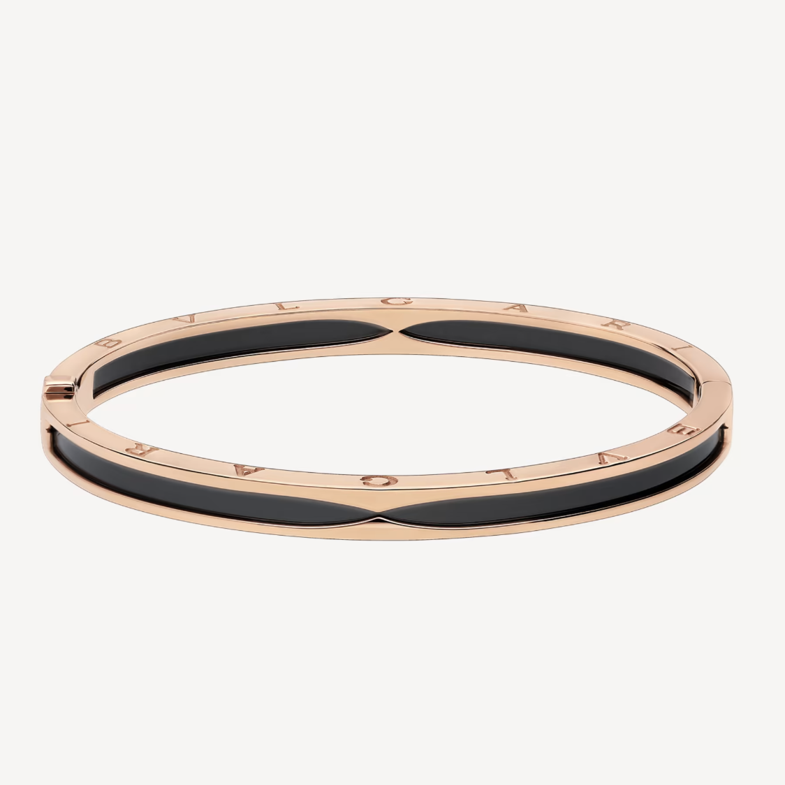 [✨Rose💎]BRACELET ZÉRO 1 EN OR ROSE AVEC CÉRAMIQUE NOIRE