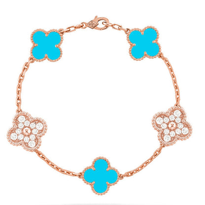 [✨Rose💎] CLOVER 5 MOTIF TURQUOISE BRACELET COLLECTION