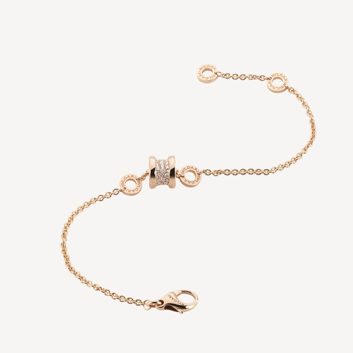[✨Rose💎]ZERO 1 OR ROSE DOUX AVEC DIAMANTS PAVÉS SUR LE BRACELET SPIRALE