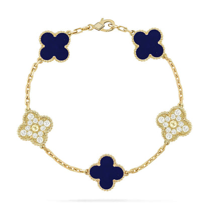 [✨Rose💎]CLOVER 5 MOTIF LAPIS LAZULI BRACELET COLLECTION