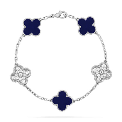 [✨Rose💎]CLOVER 5 MOTIF LAPIS LAZULI BRACELET COLLECTION
