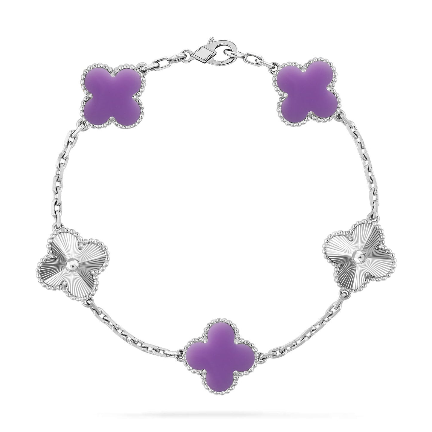 [✨Rose💎]CLOVER 5 MOTIF LIGHT PURPLE BRACELET COLLECTION