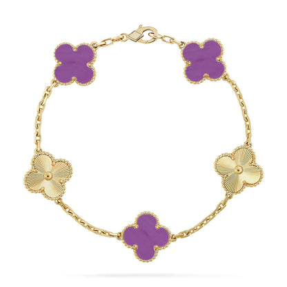 [✨Rose💎] CLOVER 5 MOTIF VIOLET BRACELET COLLECTION
