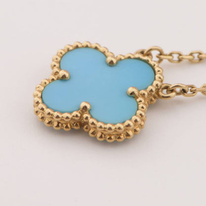 [✨Rose💎] COLLIER TRÈFLE 15 MM TURQUOISE VINTAGE