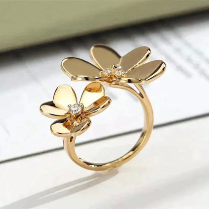 [✨Rose💎]BAGUE EN OR ET DIAMANTS CLOVER COMOS