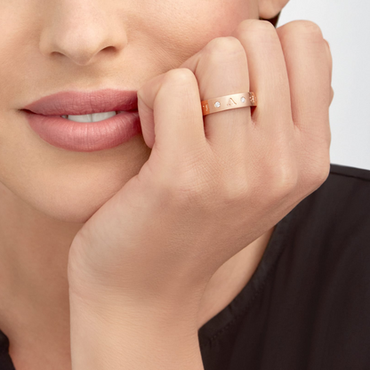 [✨Rose💎] ZERO 1 ESSENTIAL BAGUE EN OR ROSE AVEC DIAMANTS