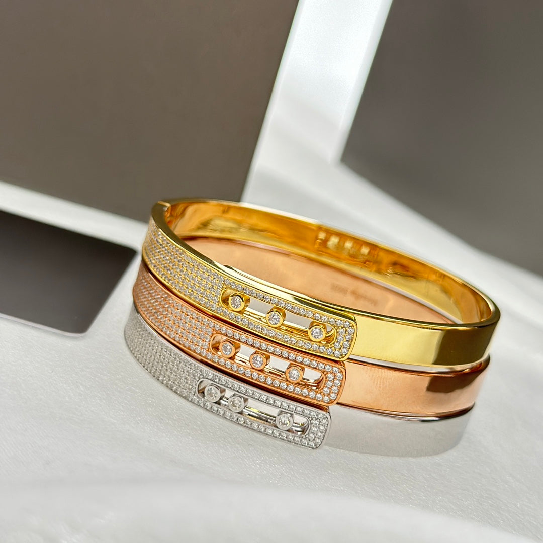 [✨Rose💎]Move Noa Rose Gold Pav茅 Diamond Bangle Bracelet