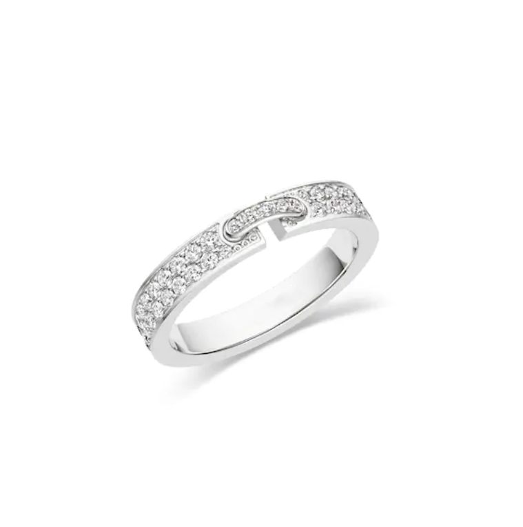 [✨Rose💎]BAGUE ALLIANCE LIENS VIDENCE PAVÉE DIAMANTS 4MM
