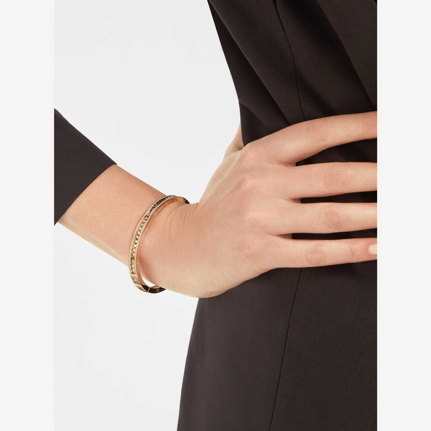 [✨Rose💎]BRACELET ZÉRO 1 SPIRALE ET PAVÉ DIAMANTS EN OR