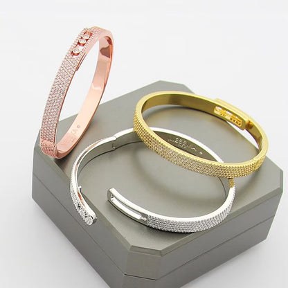 [✨Rose💎]Move Noa Full Pav茅 Diamond Bangle Bracelet