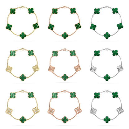 [✨Rose💎] CLOVER 5 MOTIF MALACHITE BRACELET COLLECTION