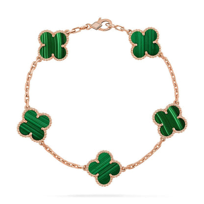 [✨Rose💎] CLOVER 5 MOTIF MALACHITE BRACELET COLLECTION