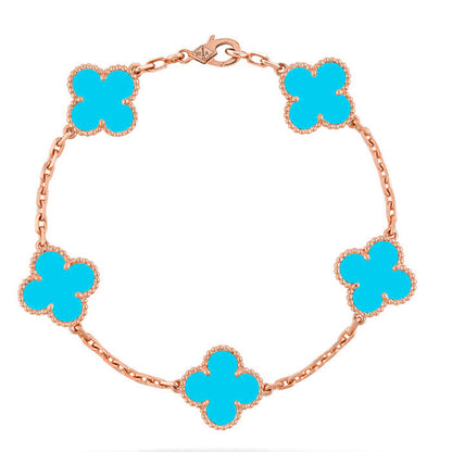 [✨Rose💎] CLOVER 5 MOTIF TURQUOISE BRACELET COLLECTION