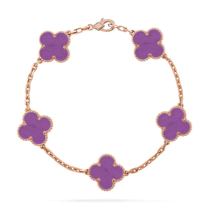 [✨Rose💎] CLOVER 5 MOTIF VIOLET BRACELET COLLECTION