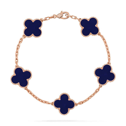 [✨Rose💎]CLOVER 5 MOTIF LAPIS LAZULI BRACELET COLLECTION
