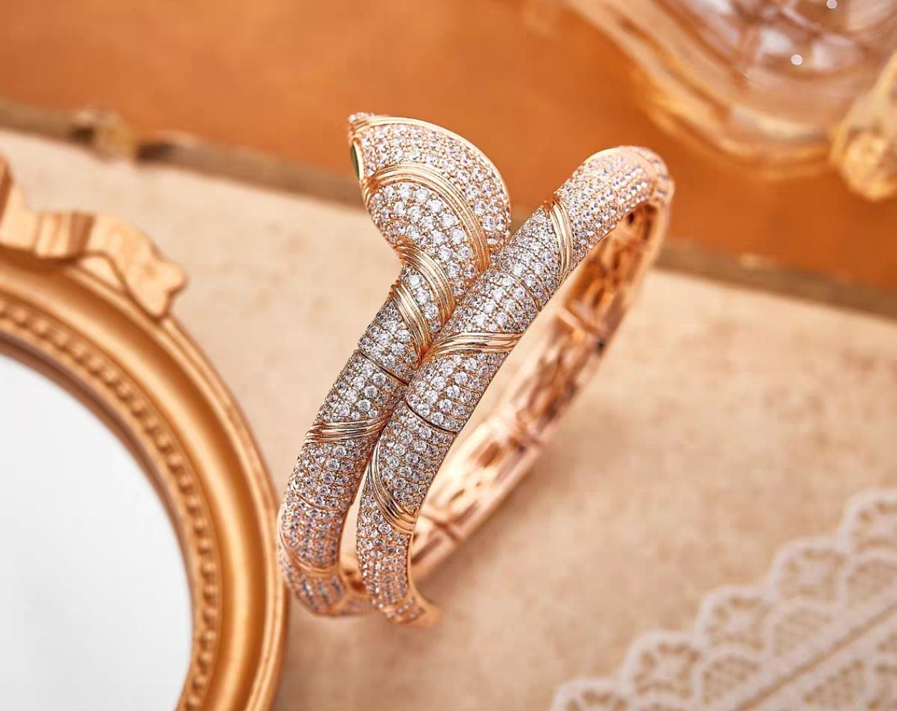 [✨Rose💎]HAUTE COUTURE GOLD SERPENTI BRACELET