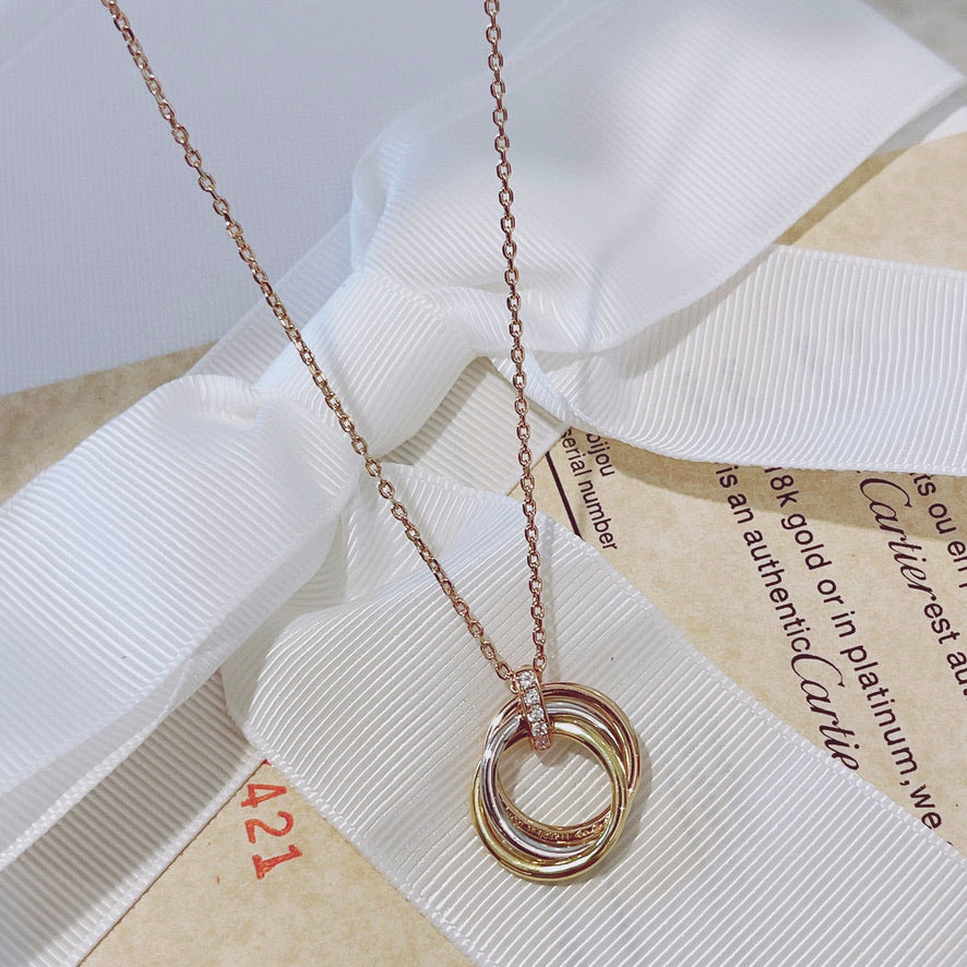 [✨Rose💎] COLLIER TRINITY OR DIAMANTS