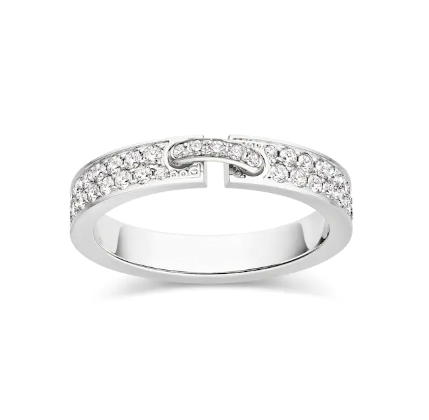 [✨Rose💎]BAGUE ALLIANCE LIENS VIDENCE PAVÉE DIAMANTS 4MM