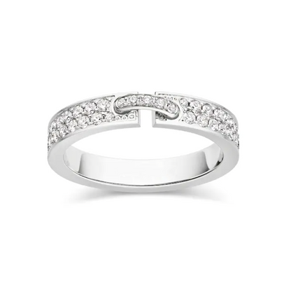 [✨Rose💎]BAGUE ALLIANCE LIENS VIDENCE PAVÉE DIAMANTS 4MM