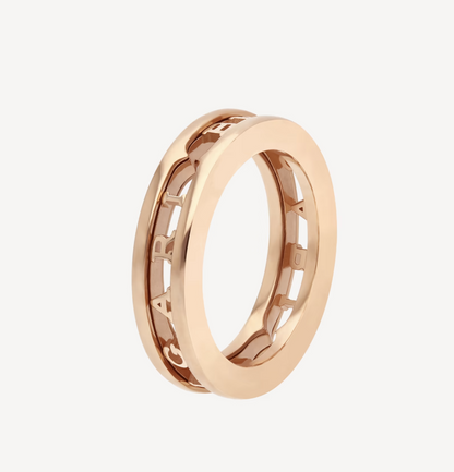 [✨Rose💎] ZERO 1 BAGUE SPIRALE À UN SEUL BANDE AVEC LOGO AJOURÉ