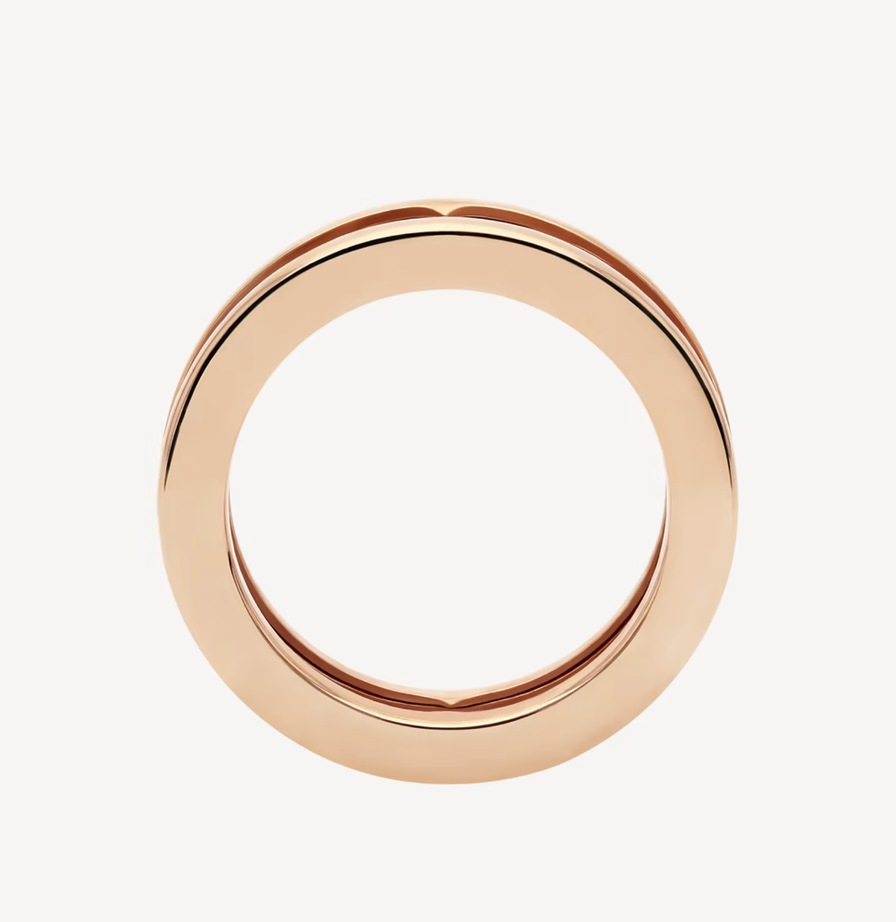 [✨Rose💎] ZERO 1 BAGUE SPIRALE À UN SEUL BANDE AVEC LOGO AJOURÉ