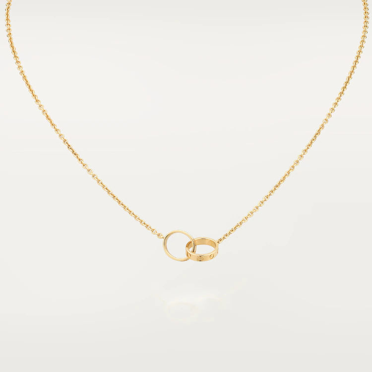 [✨Rose💎] COLLIER D'AMOUR DOUBLE ANNEAU OR