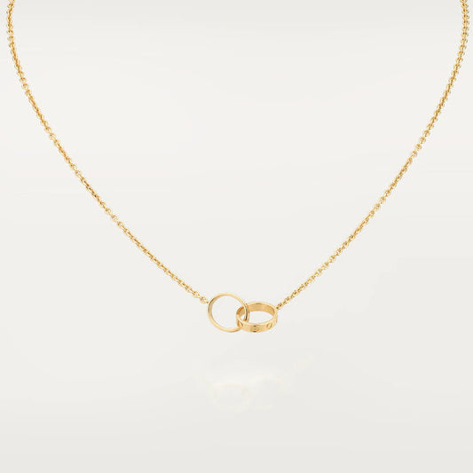 [✨Rose💎] COLLIER D'AMOUR DOUBLE ANNEAU OR
