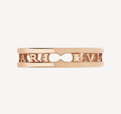 [✨Rose💎] ZERO 1 BAGUE SPIRALE À UN SEUL BANDE AVEC LOGO AJOURÉ