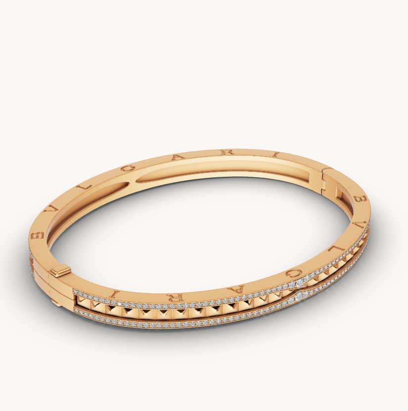 [✨Rose💎]BRACELET ZÉRO 1 SPIRALE ET PAVÉ DIAMANTS EN OR