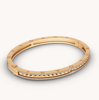 [✨Rose💎]BRACELET ZÉRO 1 SPIRALE ET PAVÉ DIAMANTS EN OR