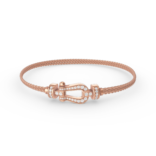 [✨Rose💎]BRACELET FORCE PETIT FER À CHEVAL EN CHAÎNE ET DIAMANT