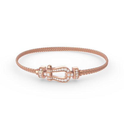 [✨Rose💎]BRACELET FORCE PETIT FER À CHEVAL EN CHAÎNE ET DIAMANT