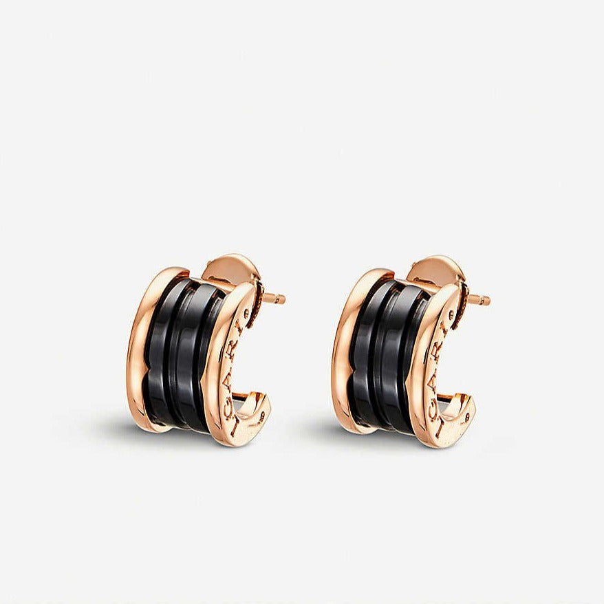 [✨Rose💎]Boucles d'oreilles en céramique or rose ZERO 1