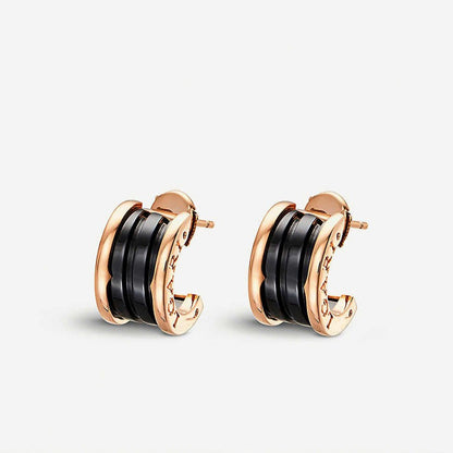 [✨Rose💎]Boucles d'oreilles en céramique or rose ZERO 1