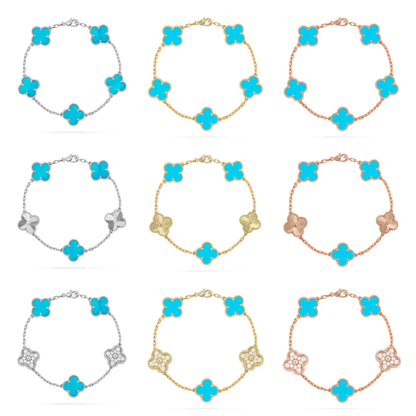 [✨Rose💎] CLOVER 5 MOTIF TURQUOISE BRACELET COLLECTION
