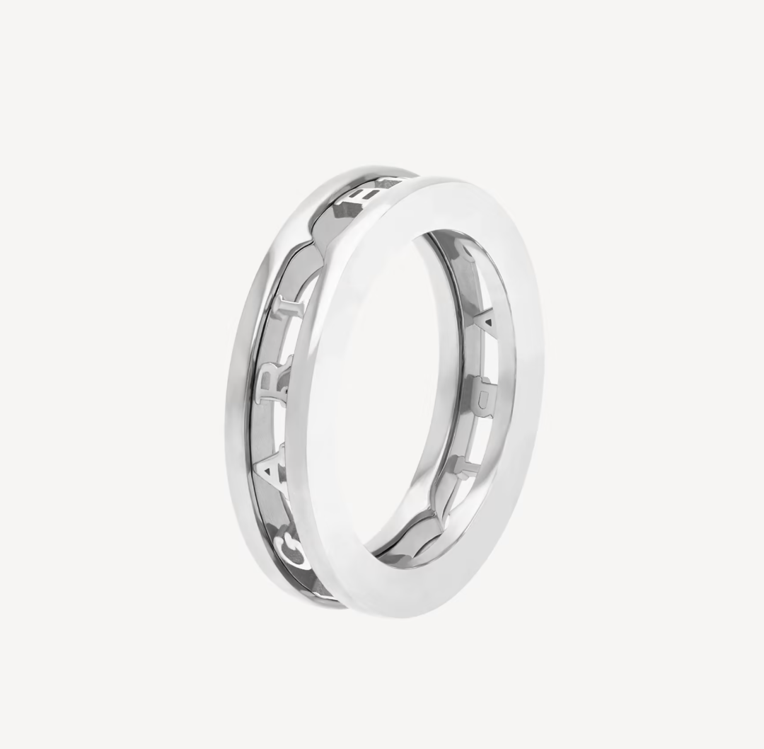 [✨Rose💎] ZERO 1 BAGUE SPIRALE À UN SEUL BANDE AVEC LOGO AJOURÉ