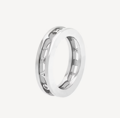 [✨Rose💎] ZERO 1 BAGUE SPIRALE À UN SEUL BANDE AVEC LOGO AJOURÉ