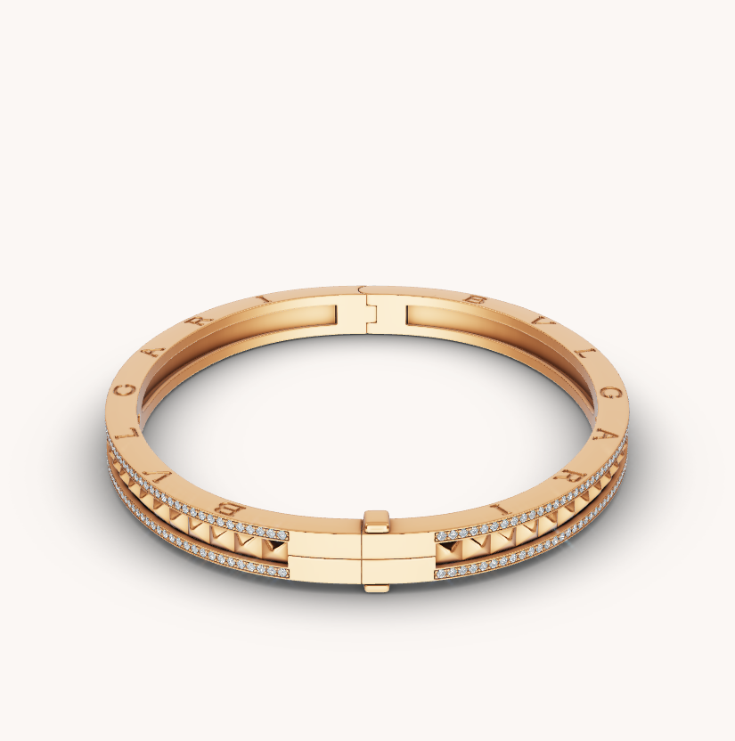 [✨Rose💎]BRACELET ZÉRO 1 SPIRALE ET PAVÉ DIAMANTS EN OR